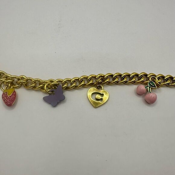 Faux Designer Faux Gold Charm Purse Chain with Colorful Charms NWOT - Picture 3 of 6